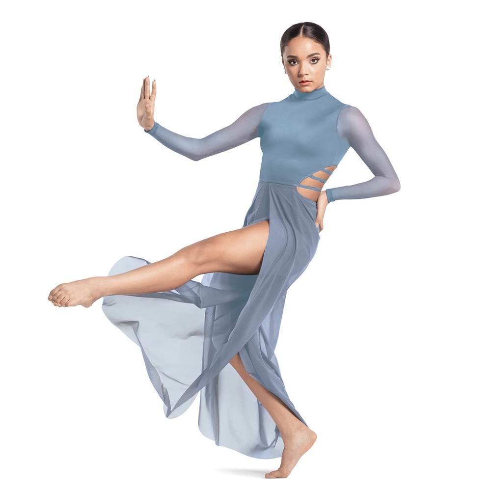 Tenth House NEW SIRIUS Elegant Blue Dance Costume with Sheer Sleeves Jumpsuit